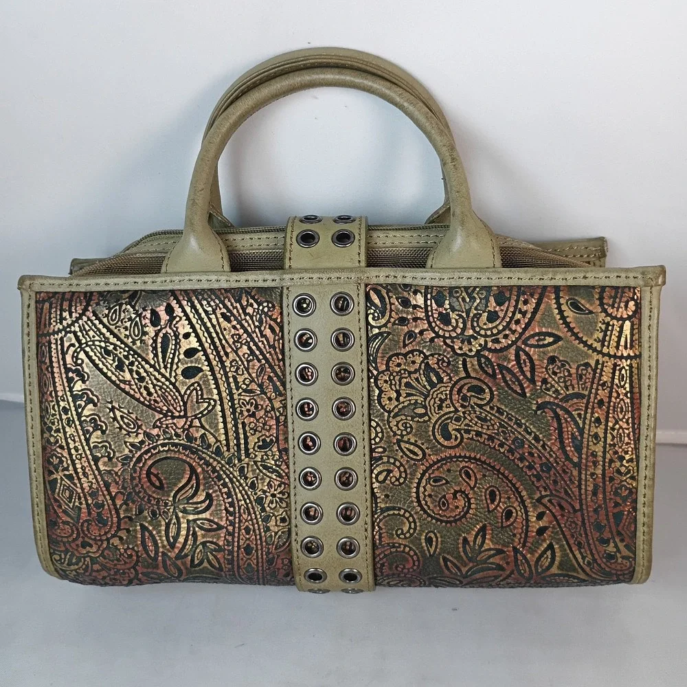 Vintage Y2K Isabella Fiore Multi Purpose Cosmetic Makeup Bag Floral Paysley